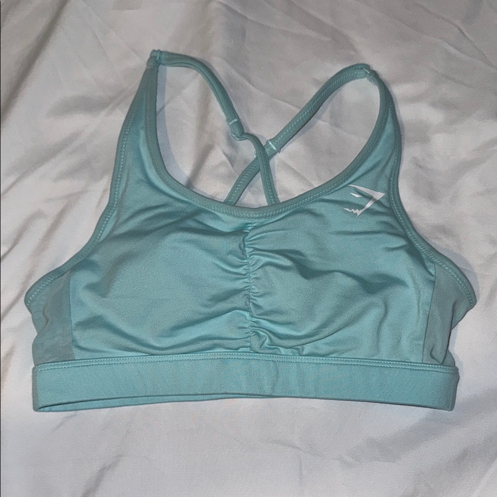 Gymshark Blue Ruched Sports Bra Size S